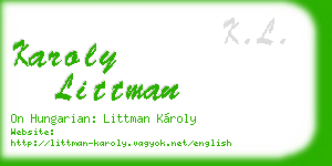 karoly littman business card